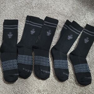 Bombas Black and Gray Athletic Crew Socks